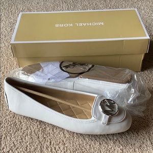NIB Michael Kors White Leather Flats